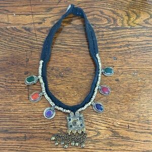 Bohemian Multicolor Pendant Necklace tribal Afghan